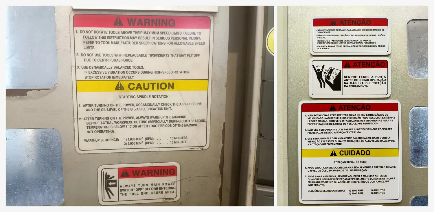 Industrial safety labels translation from English to Portuguese